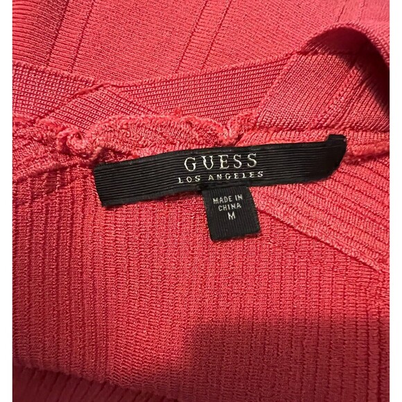Guess Pink Stretch Knit Dress  Women's Size  M  Sleeveless Mini  Fit & Flare - Picture 6 of 8